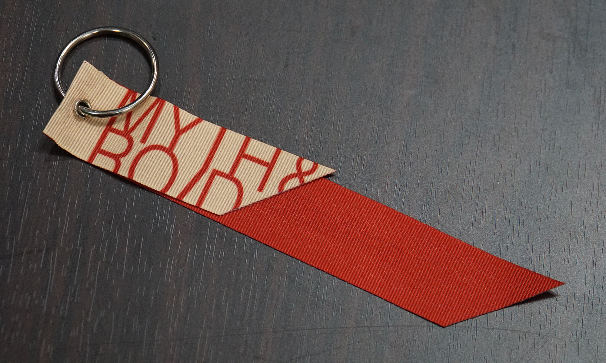 “deeper and closer” Ribbon key ring